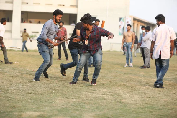 Clashes Indian Collage Students Hyderabad India 6Th March 2022 — Stock Photo, Image