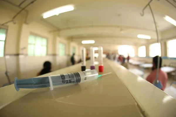 Exame Sangue Tubos Médicos Hospital — Fotografia de Stock