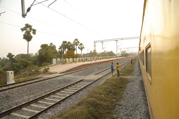 Tåg Resa Genom Landsbygden Hyderabad Indien Mars 2022 — Stockfoto