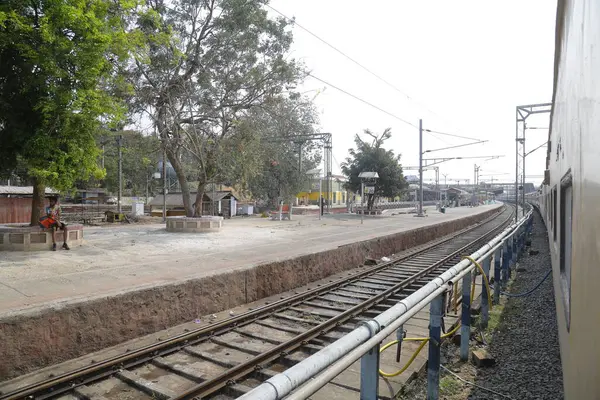 Ταξίδι Τρένο Μέσα Από Την Αγροτική Περιοχή Hyderabad Ινδία Μαρτίου — Φωτογραφία Αρχείου