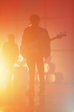 Sahnede Gitarlı Müzisyen