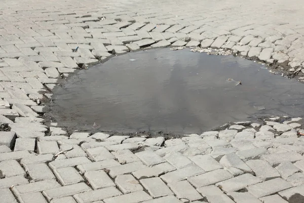 Wasser Auf Einem Fliesenweg — Stockfoto