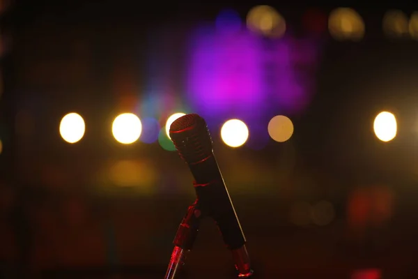 Mikrofon Jevišti Closeup — Stock fotografie