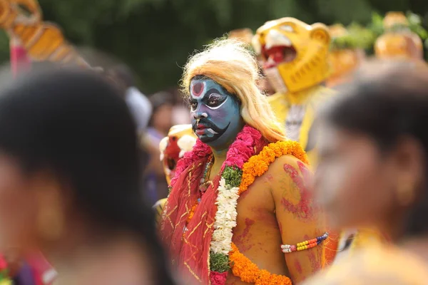 Dançarinos Tradicionais Indianos Getup Carnaval Hyderabad Índia Março 2022 — Fotografia de Stock