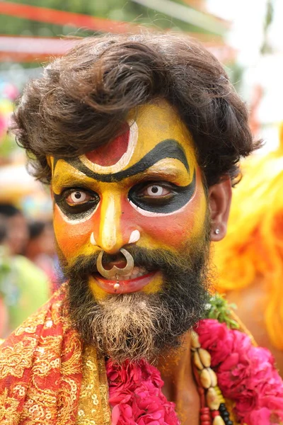 Ballerini Tradizionali Indiani Costume Carnevale Hyderabad India Marzo 2022 — Foto Stock