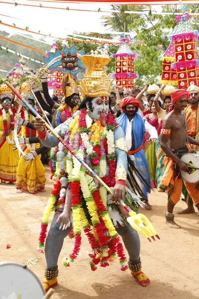 Indian Traditional Dancers Getup Hyderabad India 6Th March 2022 — Stock Photo, Image