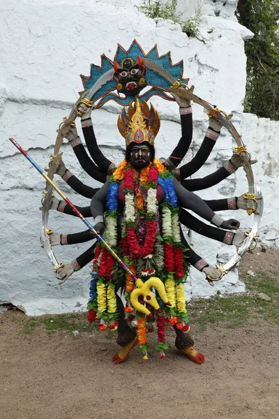 Indiase Traditionele Dansers Een Kostuum Carnaval Hyderabad India Maart 2022 — Stockfoto