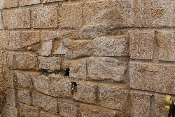 Abstrakcyjny Kamienny Mur Centralnym Więzieniu — Zdjęcie stockowe