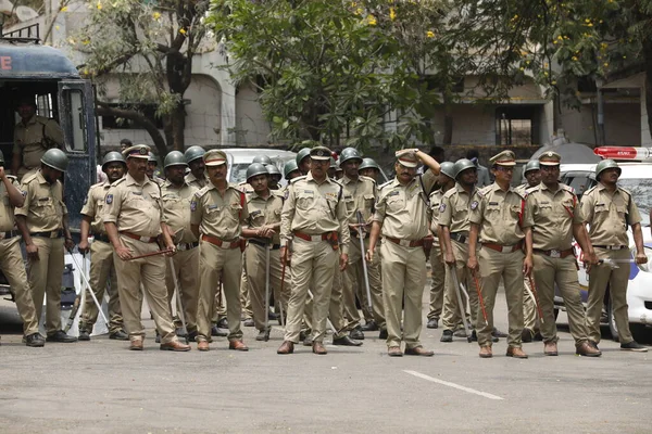 Polícia Indiana Plantão Hyderabad Índia Março 2022 — Fotografia de Stock