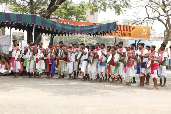 Zenészek Music Drums Hyderabad India Március 2022 — Stock Fotó