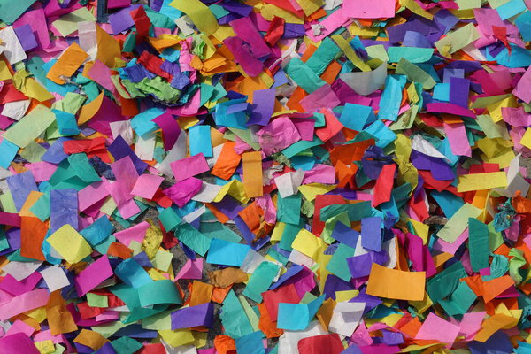 Small Pieces Of Colored Papers
