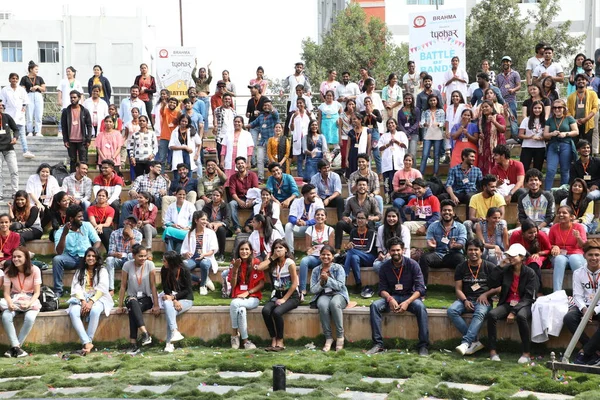 Audiencia Aplaudiendo Auditorio Aire Libre Hora Del Día Hyderabad India — Foto de Stock