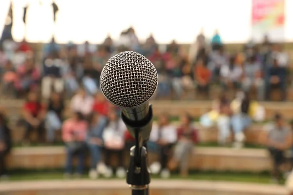 Mic Auf Der Bühne Indien — Stockfoto