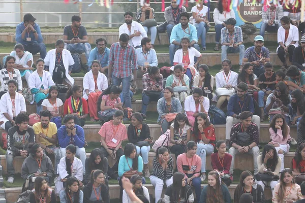 Audiencia Auditorio Aire Libre Hora Del Día Hyderabad India Marzo — Foto de Stock