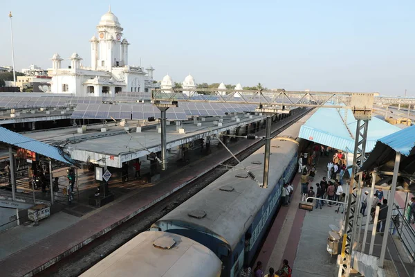 Επιβάτες Σιδηροδρομικό Σταθμό Hyderabad Ινδία Μαρτίου 2022 — Φωτογραφία Αρχείου