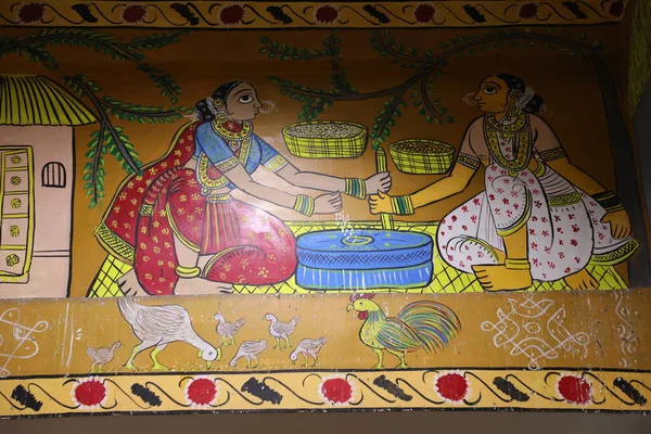 Kunstwerk Aan Muur Hyderabad India Maart 2022 — Stockfoto