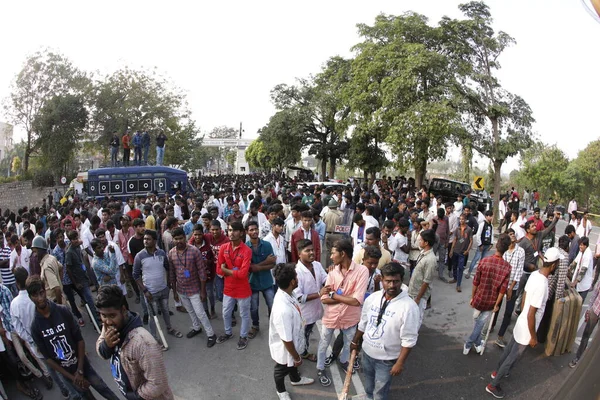 Indiano College Studenti Protesta Hyderabad India Marzo 2022 — Foto Stock