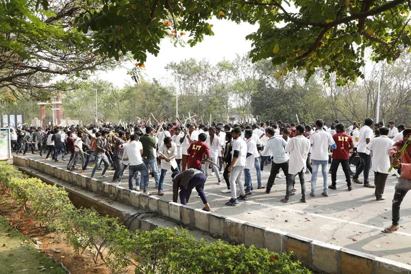 Confrontos Entre Estudantes Universitários Indianos Março 2022 Hyderabad Índia — Fotografia de Stock