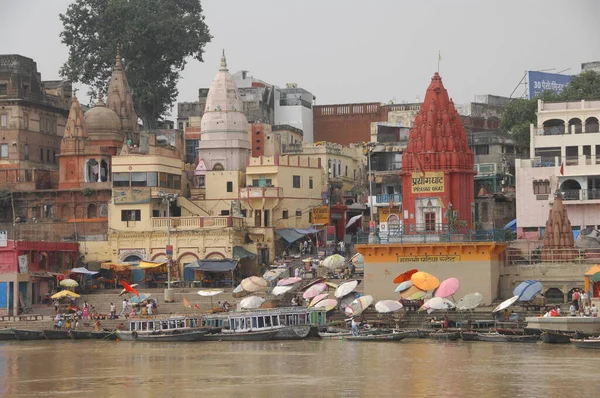 Tempel Bij Varanasi Ghat — Stockfoto