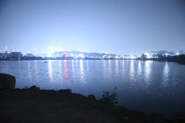 Silhouette Von Menschen Wasser — Stockfoto