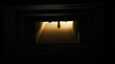 Daire yolundaki kadın silueti.