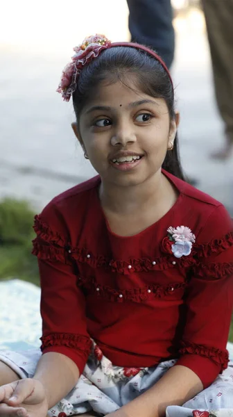 Barnen Spelar Mattan Garden Hyderabad Indien Mars 2022 — Stockfoto