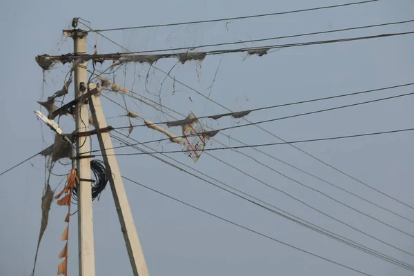 Spider Web Power Cables — Stock Photo, Image