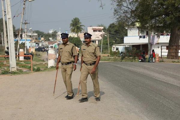 Polícia Indiana Serviço Março 2022 Hyderabad Índia — Fotografia de Stock