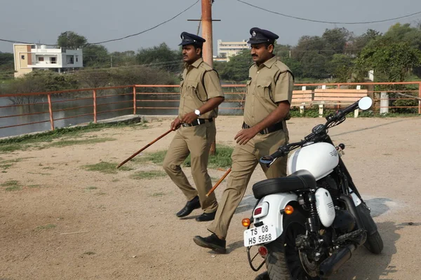 Polícia Indiana Serviço Março 2022 Hyderabad Índia — Fotografia de Stock