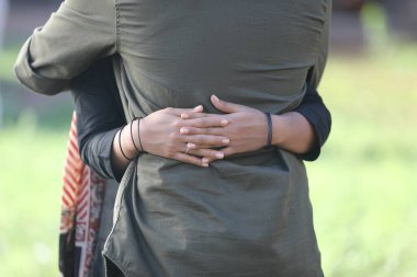 Lover hands Holding The Waist