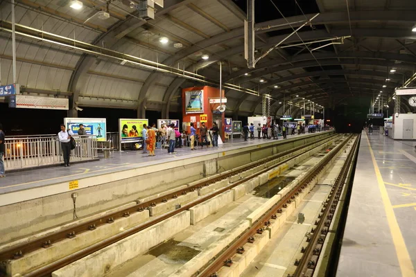 Metro Treinstation Hyderabad India Maart 2022 — Stockfoto