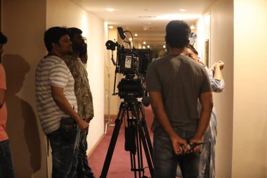 Silhouettes of people in corridor Hyderabad India 5th April 2022