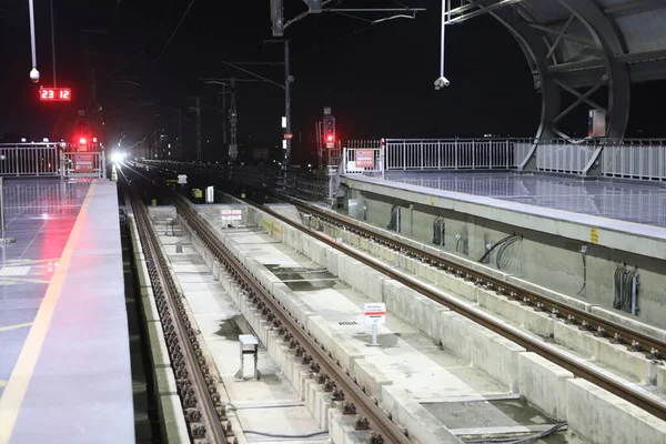 Metro Tåg Hyderabad Indien Mars 2022 — Stockfoto
