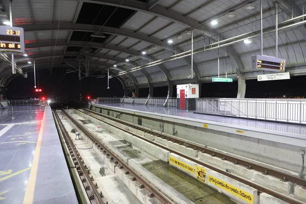 Metro Tåg Hyderabad Indien Mars 2022 — Stockfoto