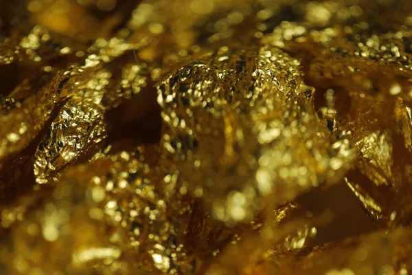 Goud Metalen Textuur Macro Schot — Stockfoto