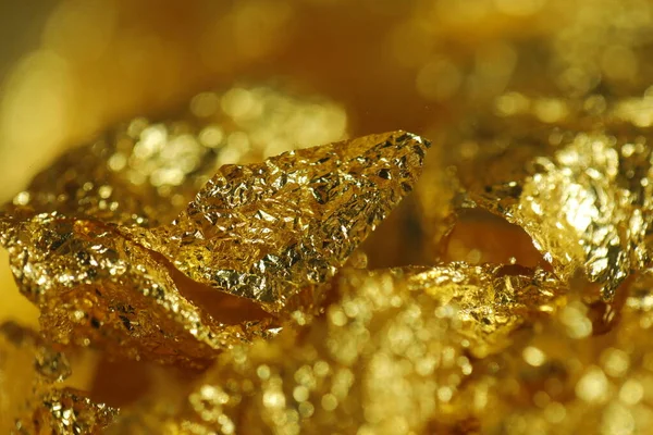 Goud Metalen Textuur Macro Schot — Stockfoto