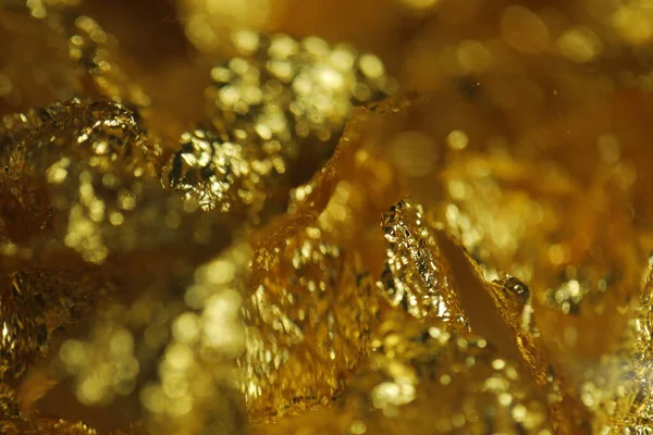 Goud Metalen Textuur Macro Schot — Stockfoto