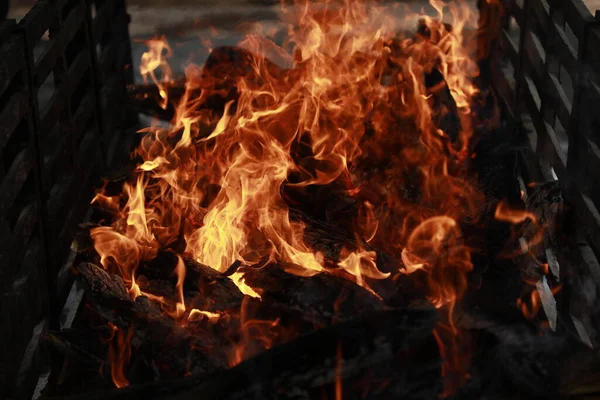 Pożar Hinduskim Miejscu Kremacji — Zdjęcie stockowe