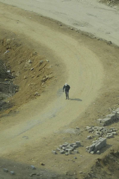 Worker Village Mud Road — Stock Photo, Image