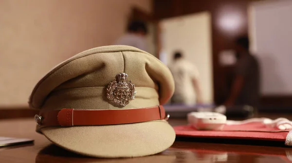 Indian Police Hat on the Table
