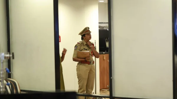 Indian Female Police Officer Hyderabad India — 图库照片