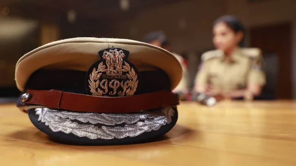 Indian Police Hat on the Table