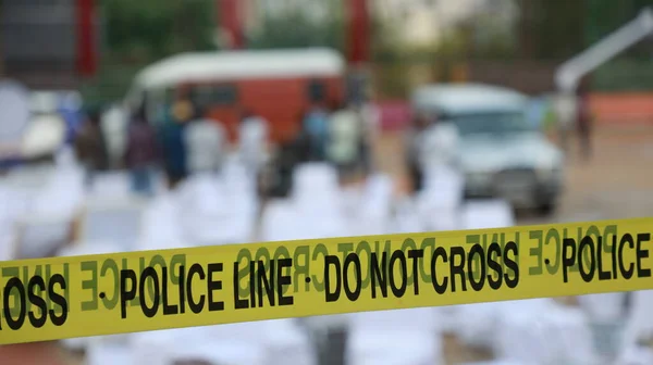 Indian Police Line Yellow Tape Barrier