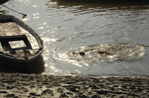 河里的船 — 图库照片