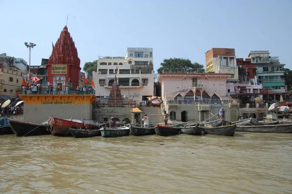 Ghats Dans Une Varanasi Inde — Photo
