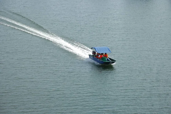 Aerial View Speed Boat Sea — Stock Photo, Image