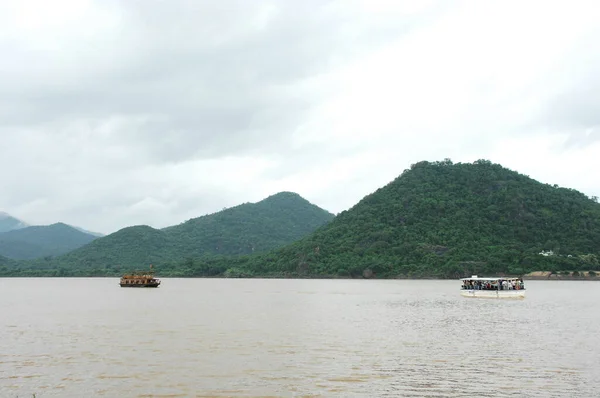 Barca Passeggeri Nel Fiume India — Foto Stock