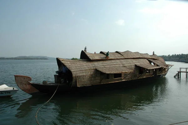 Turisztikai Lakóhajó Kerala India — Stock Fotó