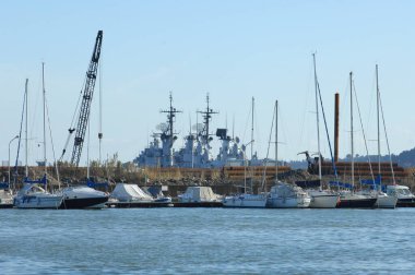 Plajdaki park tekneleri