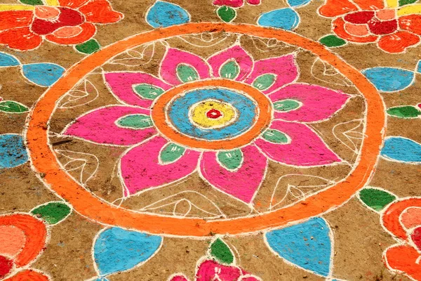 Indian Art work on Ground
